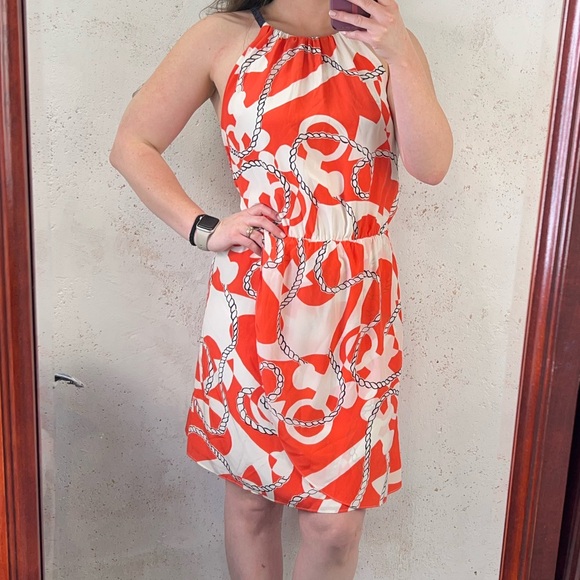 Lilly Pulitzer Tango Orange Booze Cruise Kenner Dress 100% Silk Size Small - Picture 1 of 13